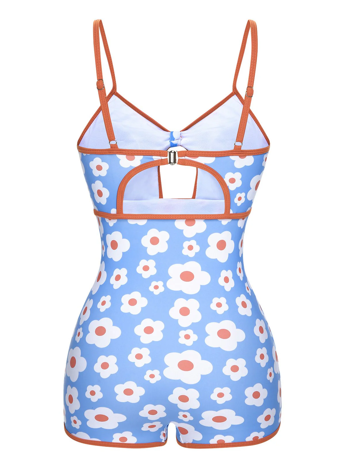 1930s Spaghetti Straps Cartoon Flowers Boxer Swimsuit - Image 3