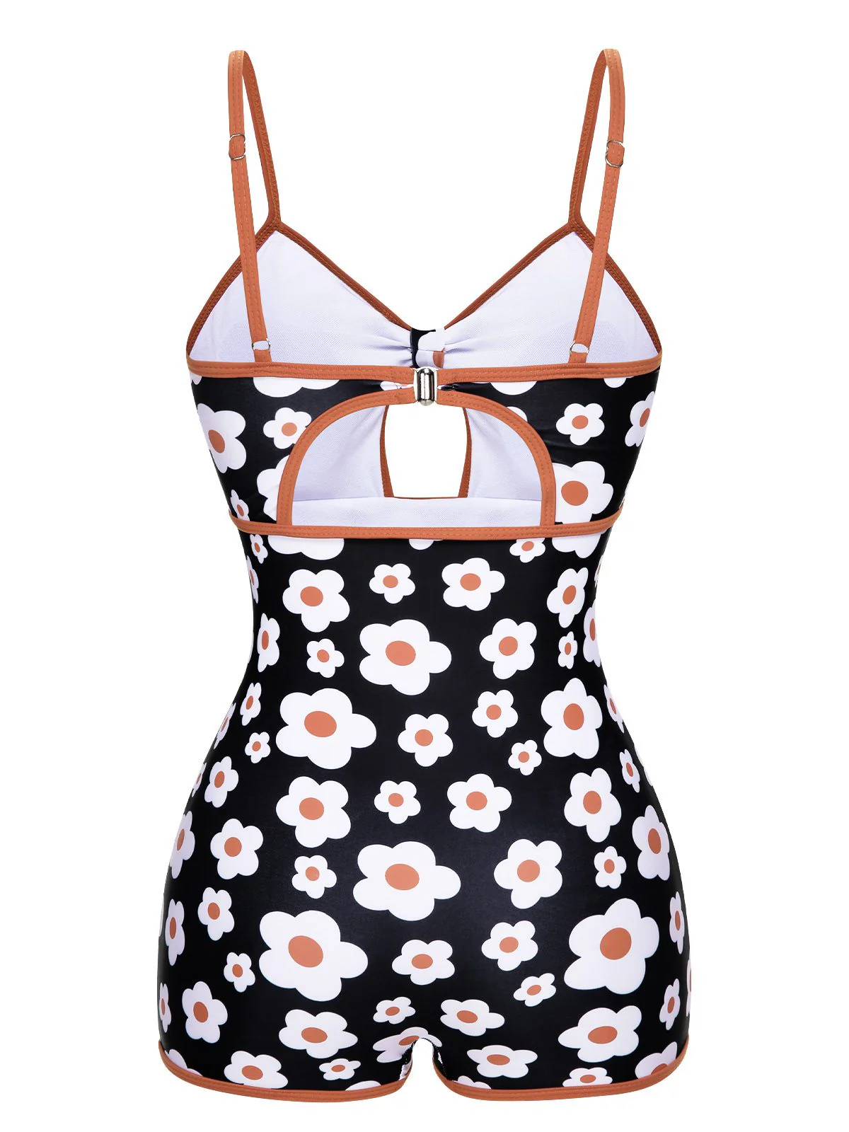1930s Spaghetti Straps Cartoon Flowers Boxer Swimsuit - Image 7