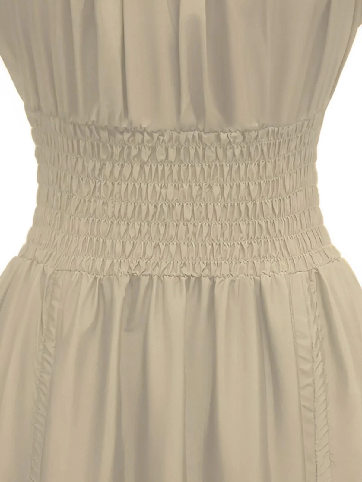 1930s Square Neck Wrinkles Puff Sleeves Dress - Image 12