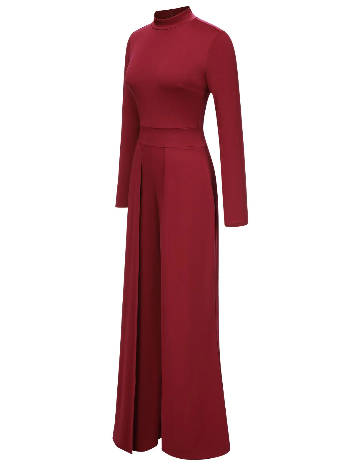 1930s Stand Collar Long Sleeve Wide Leg Jumpsuit - Image 2