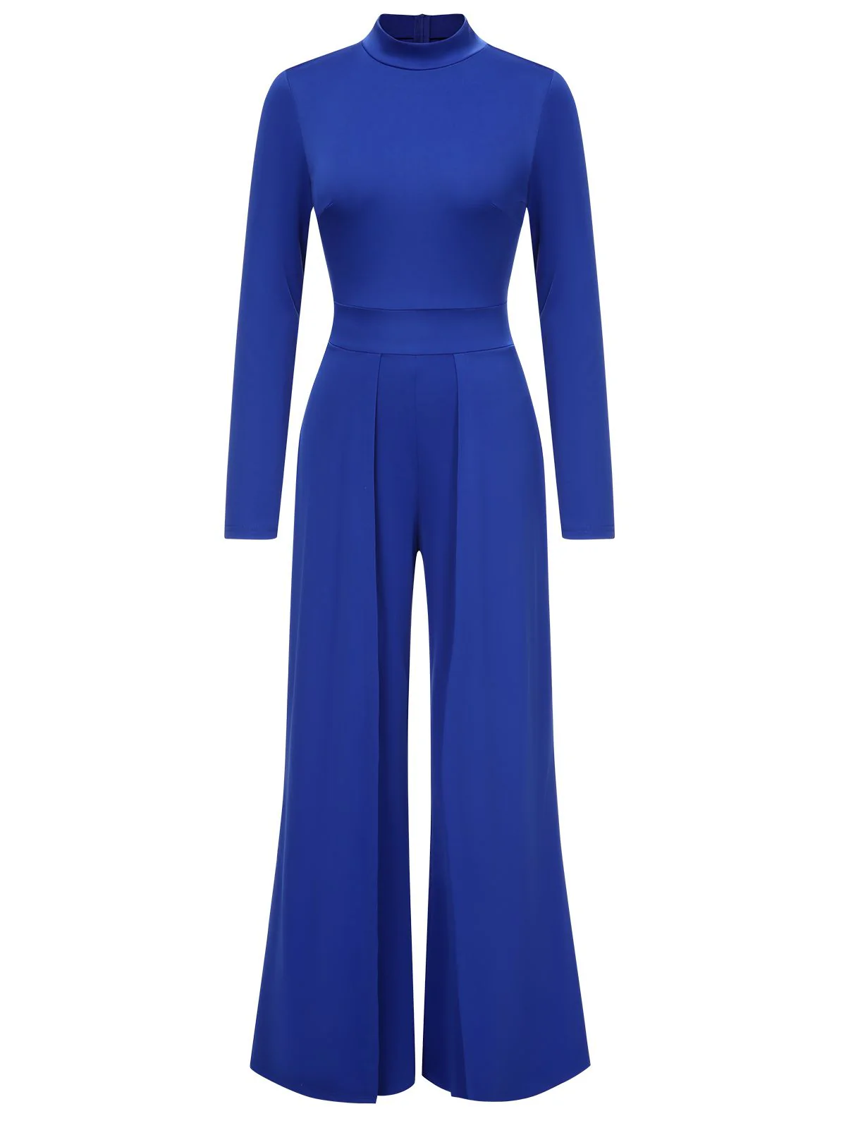 1930s Stand Collar Long Sleeve Wide Leg Jumpsuit - Image 5