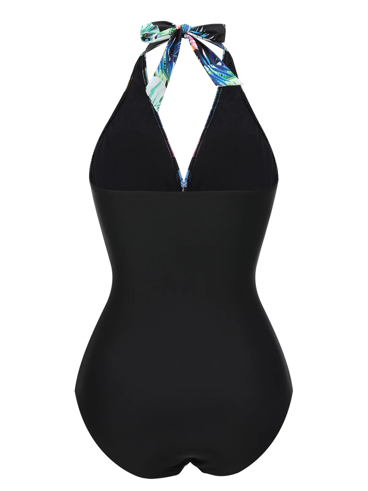 1930s Tropical Plants Lace-Up Halter Swimsuit - Image 4