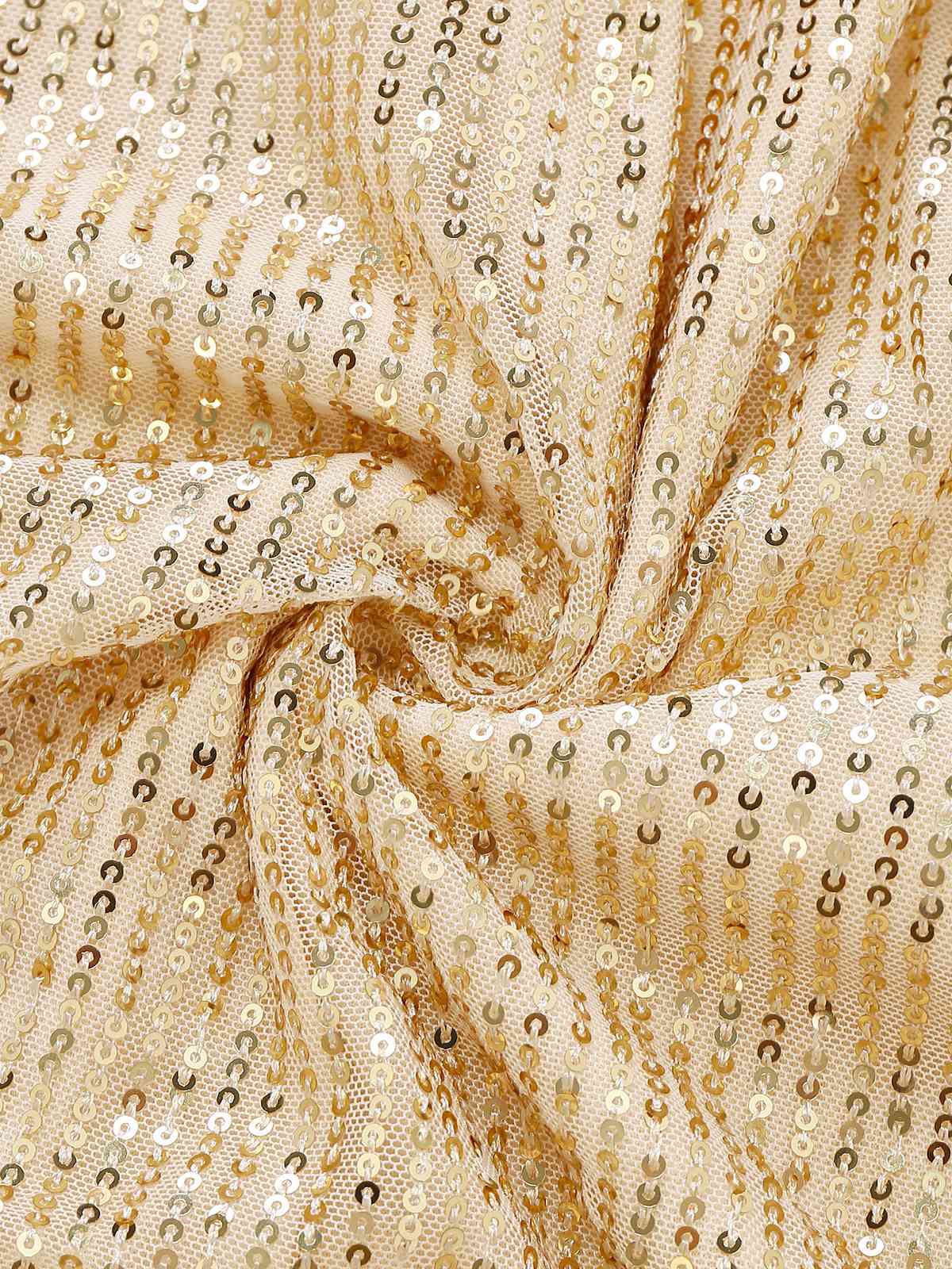 1930s V-Neck Sequined Ruffled Hem Dress - Image 7