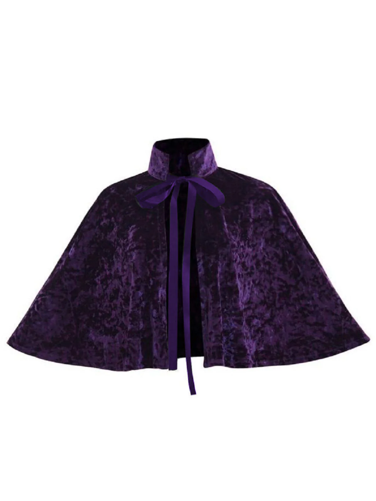 1930s Velvet Medieval Lace-Up Halloween Cape - Image 6