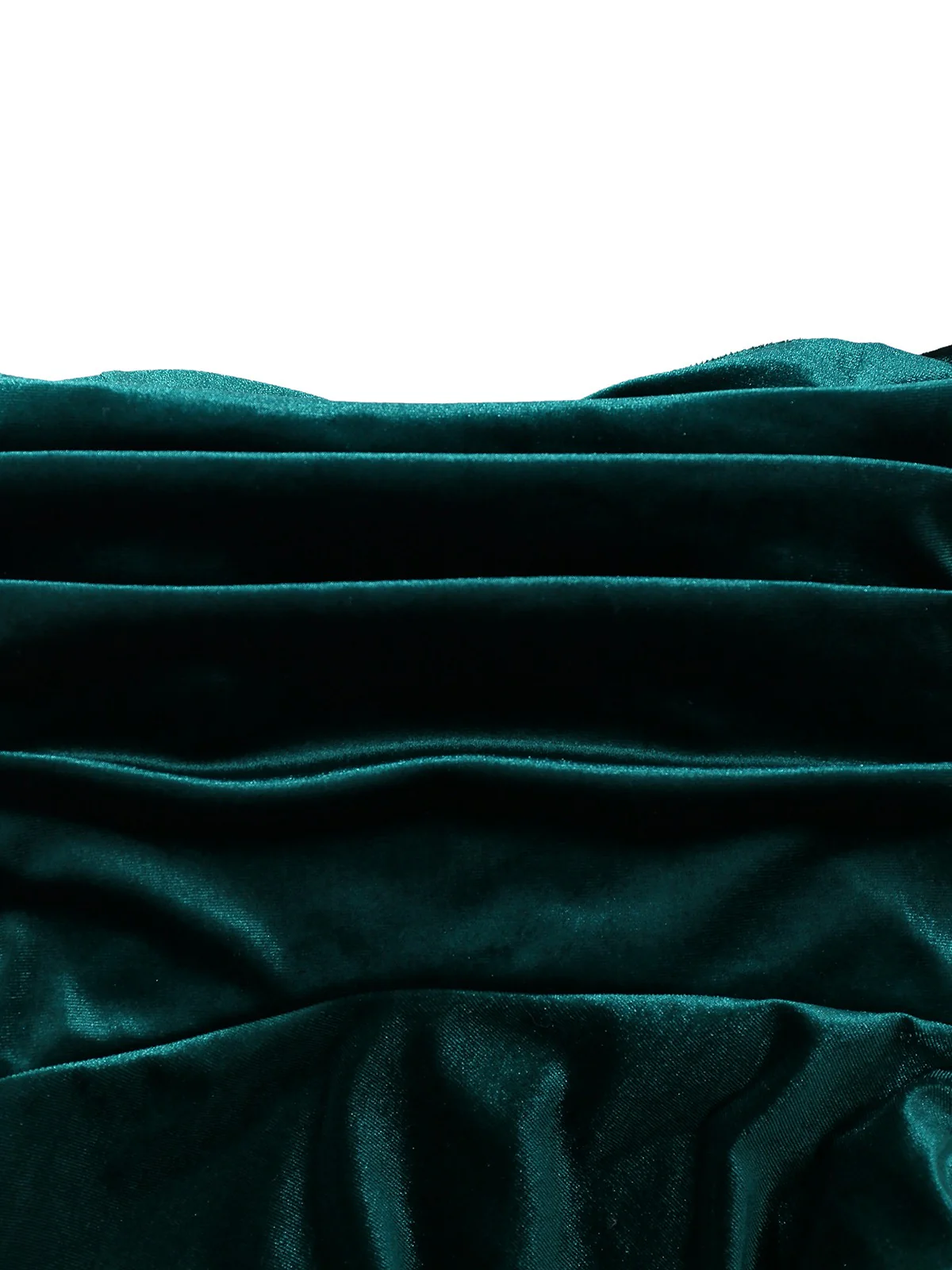1930s Velvet Off-Shoulder Ruched Side-Slit Dress - Image 4