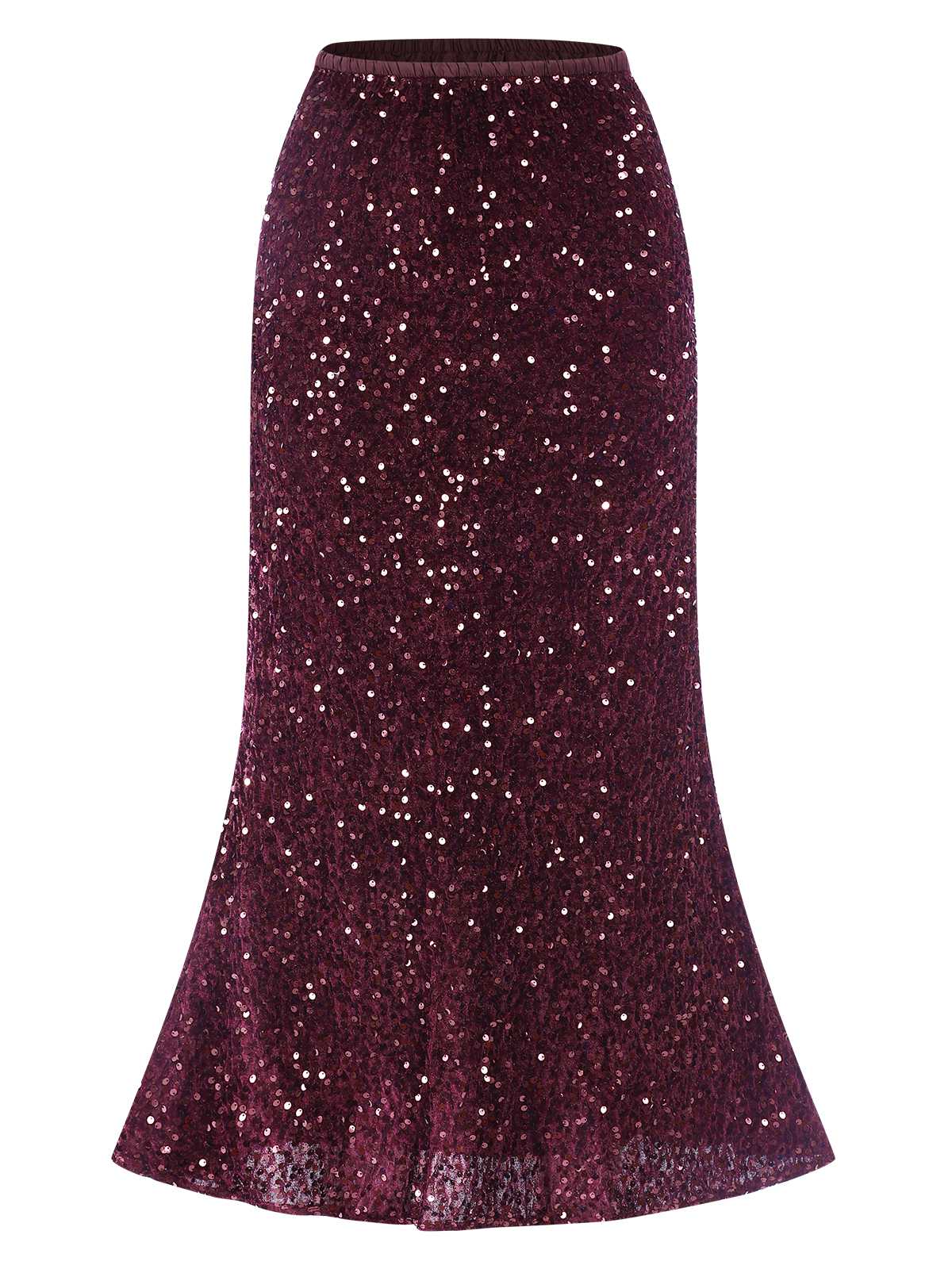 1930s Velvet Sequined Mermaid Skirt - Image 2