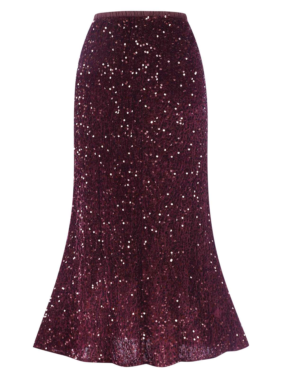 1930s Velvet Sequined Mermaid Skirt - Image 3