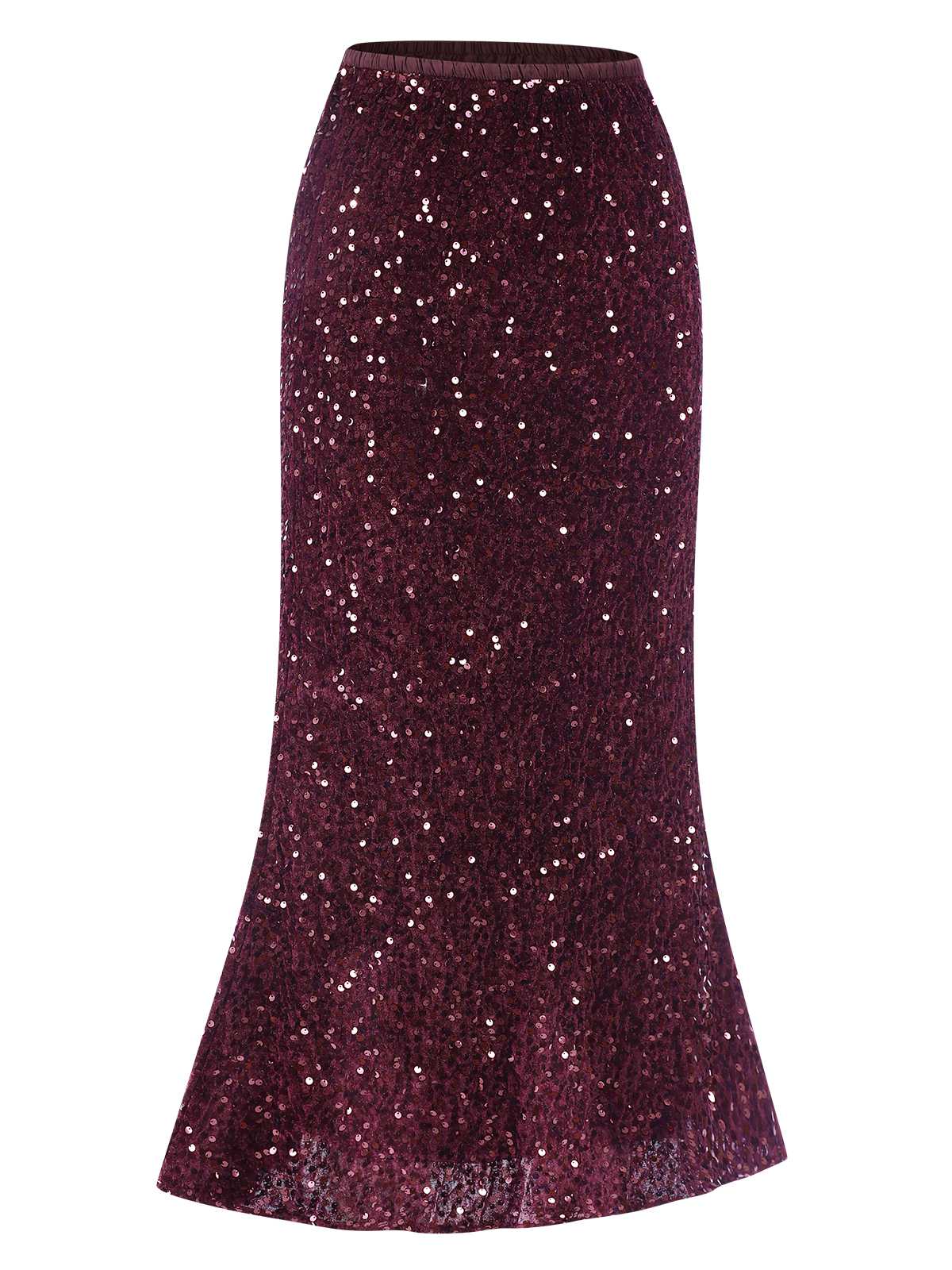 1930s Velvet Sequined Mermaid Skirt - Image 4