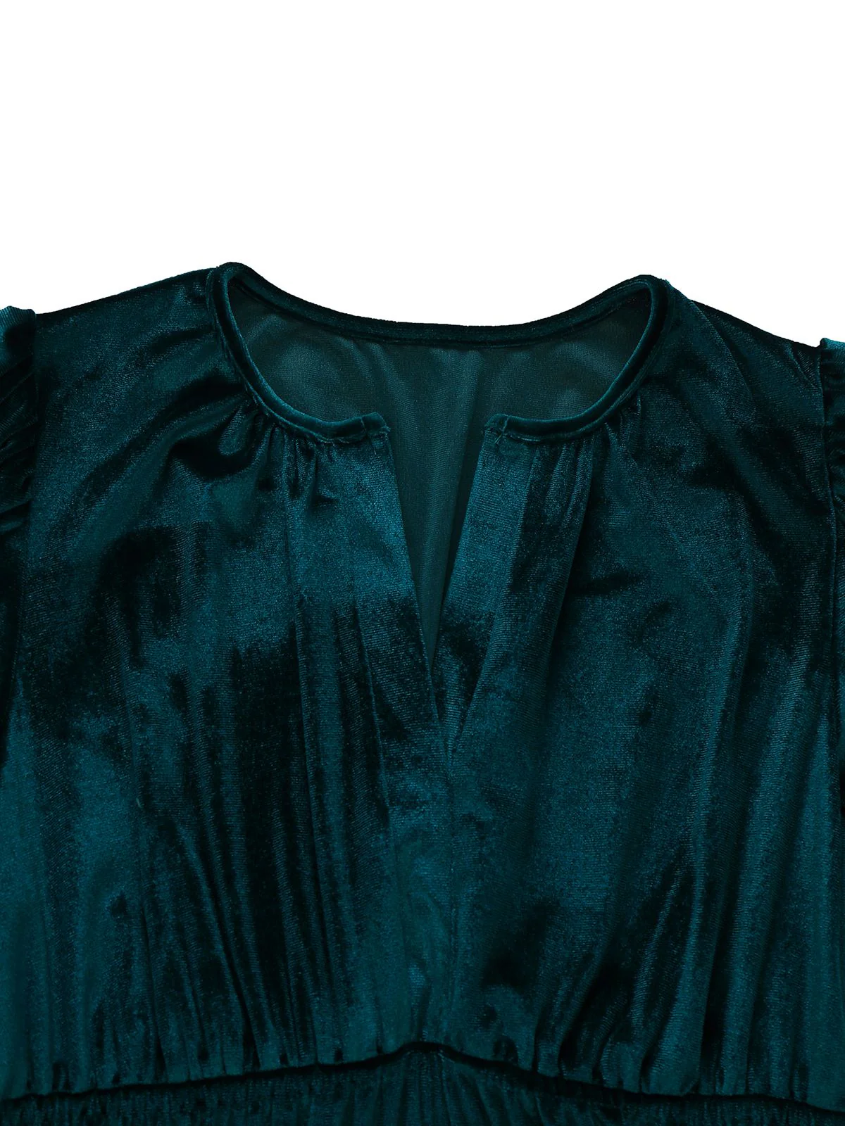 1930s Velvet Solid Short Sleeve Maxi Dress - Image 5