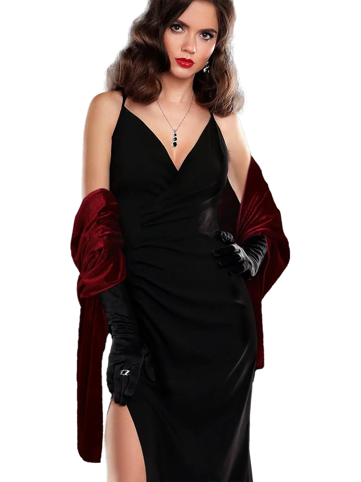 1930s Vintage Evening Velvet Cape - Image 4