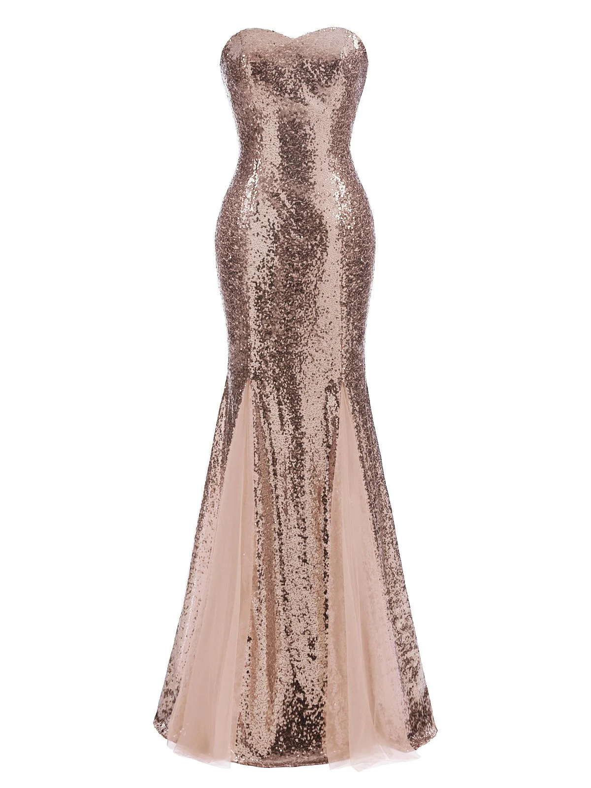 1930s Vintage Sequin Strapless Dress - Image 3