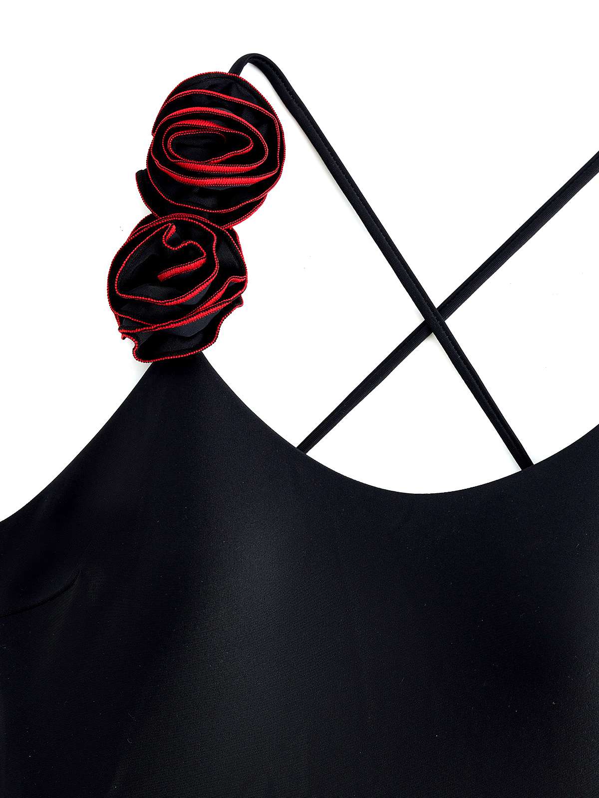 1940s 3D Rose Back Cross Straps Swimsuit - Image 6