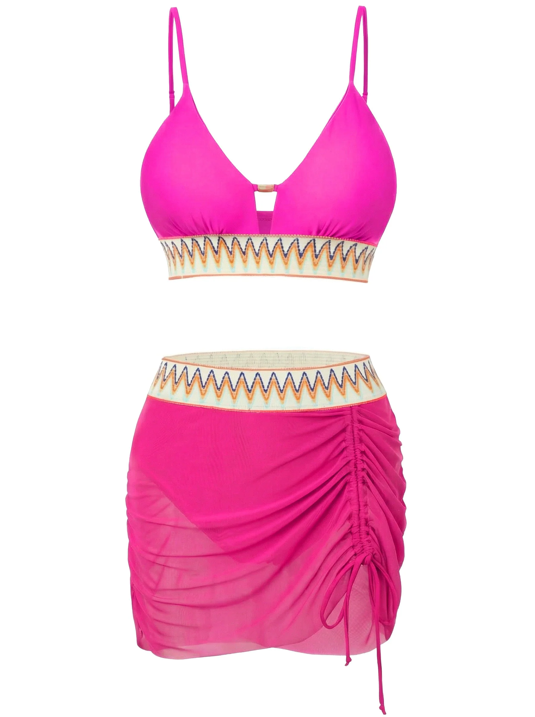 1940s Chevron Mesh Patchwork Tankini Set - Image 10