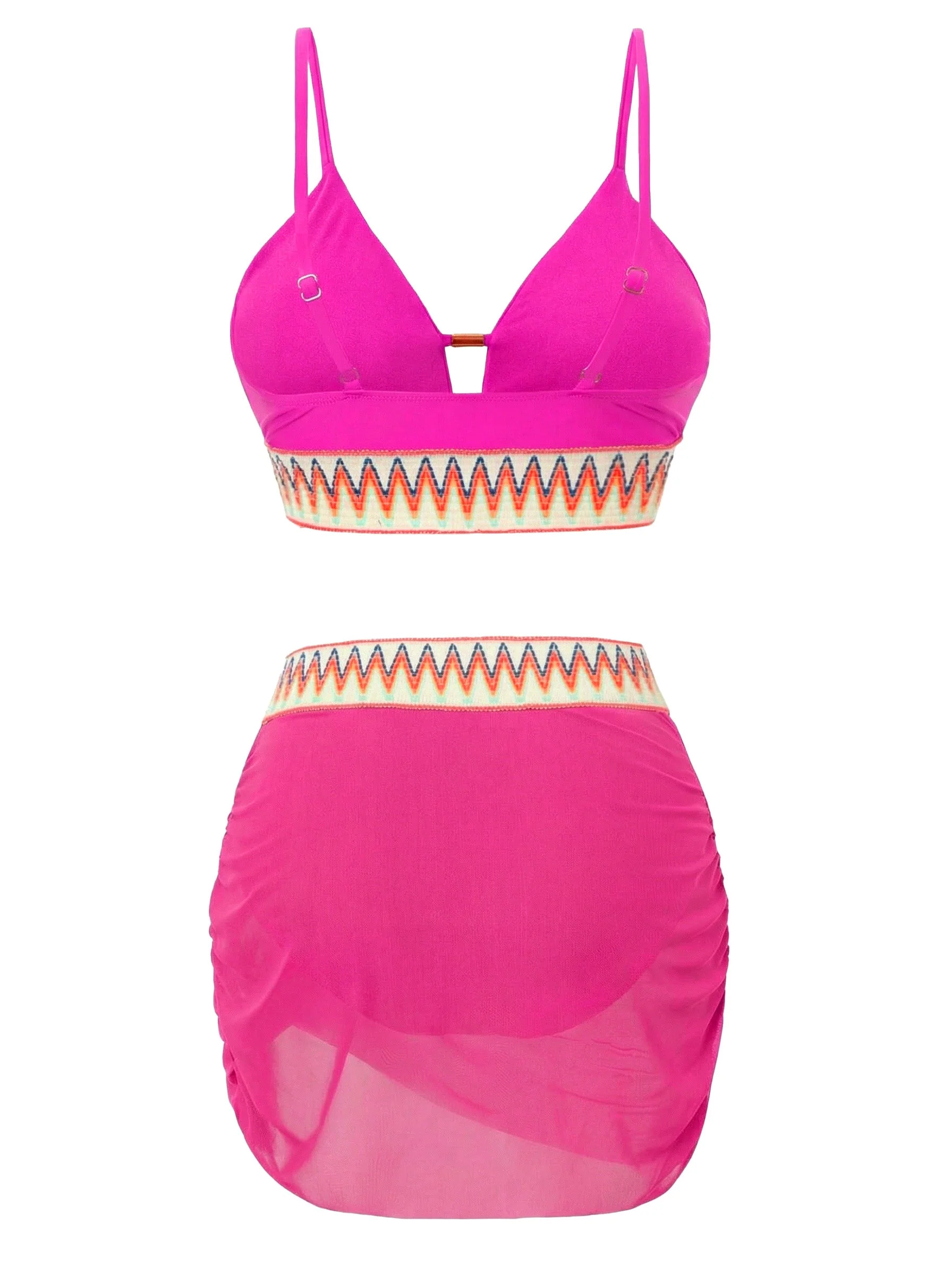 1940s Chevron Mesh Patchwork Tankini Set - Image 11