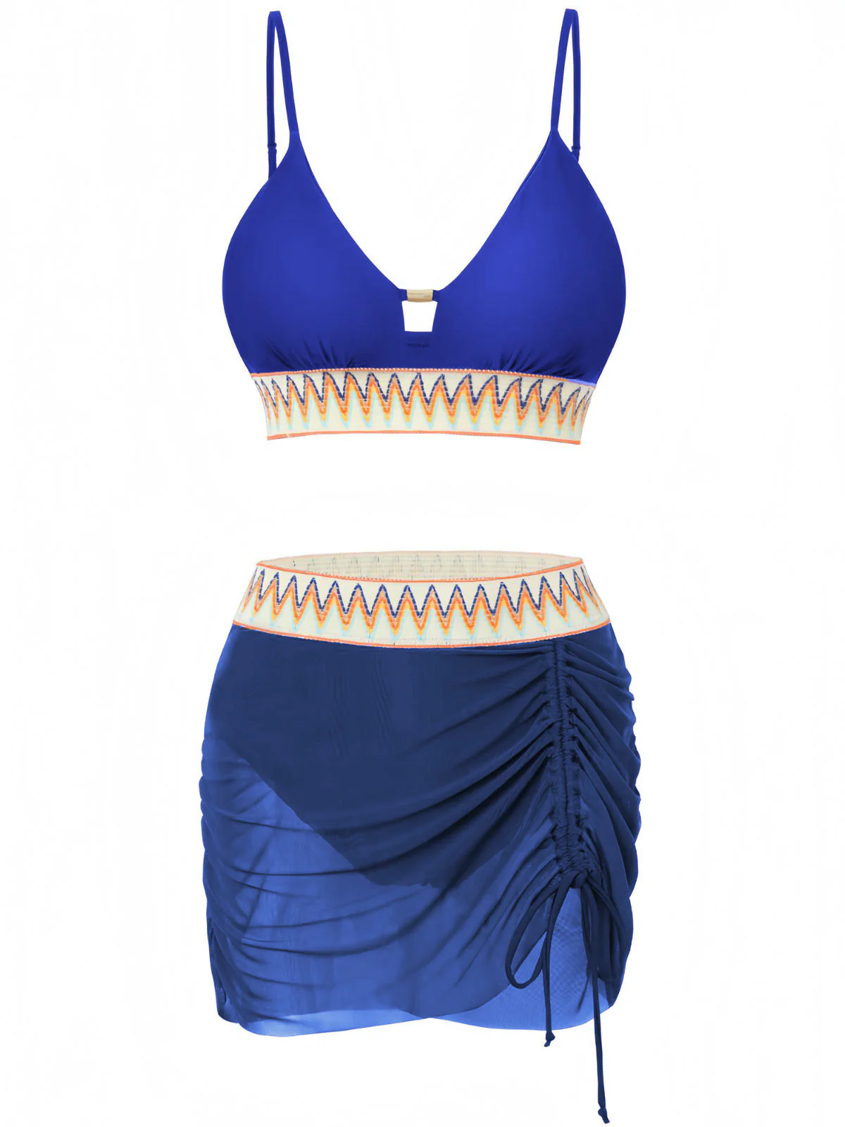 1940s Chevron Mesh Patchwork Tankini Set - Image 12