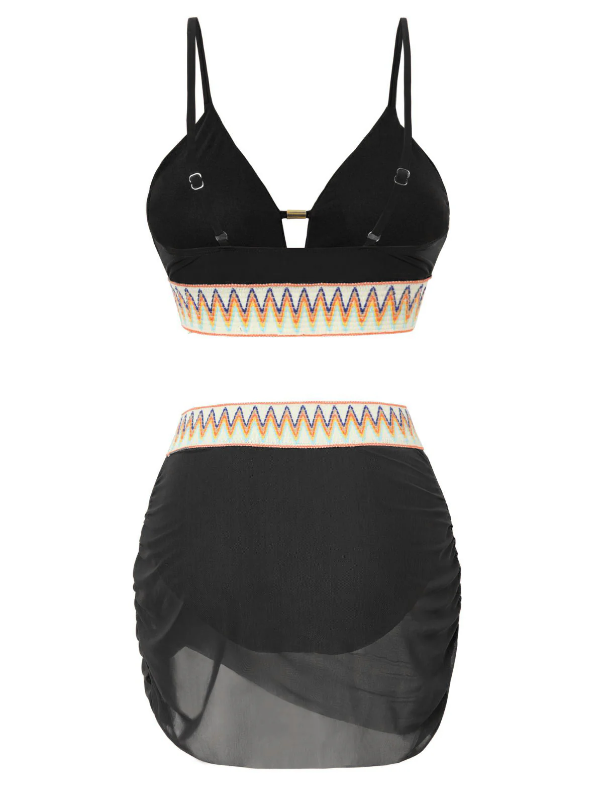 1940s Chevron Mesh Patchwork Tankini Set - Image 3