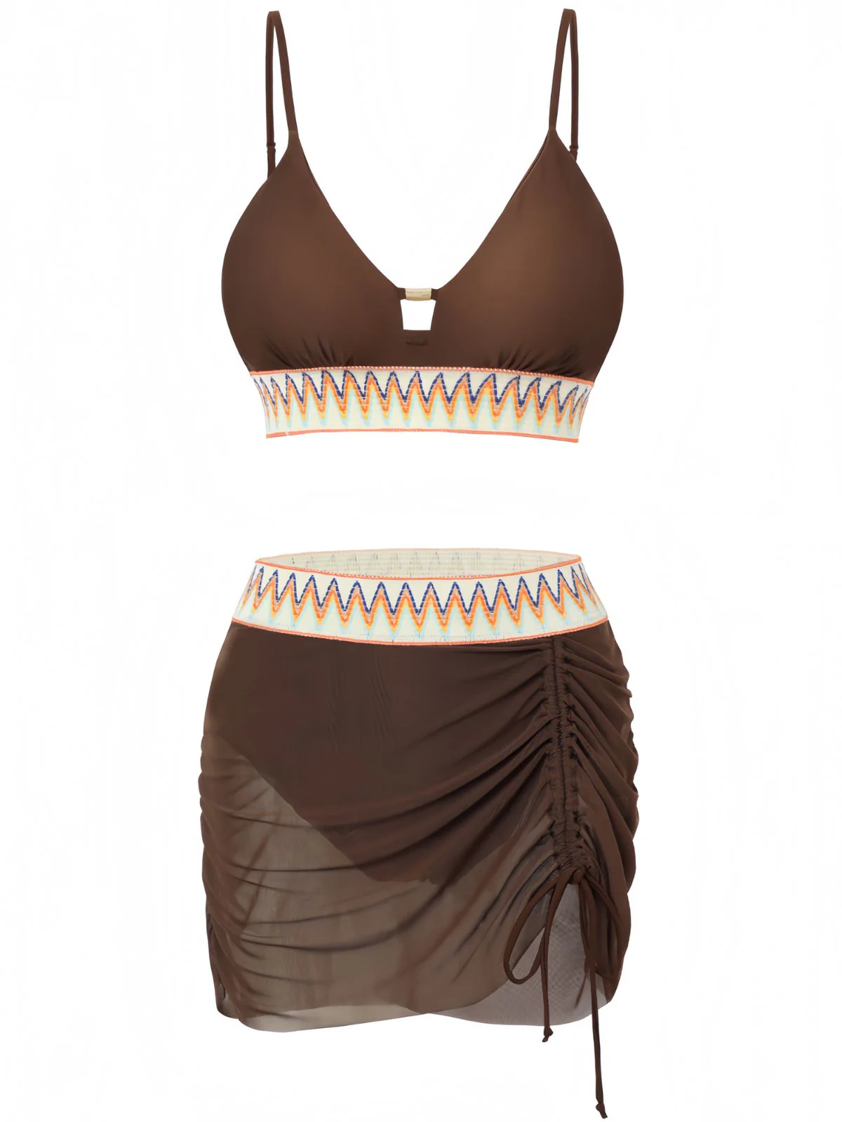 1940s Chevron Mesh Patchwork Tankini Set - Image 4