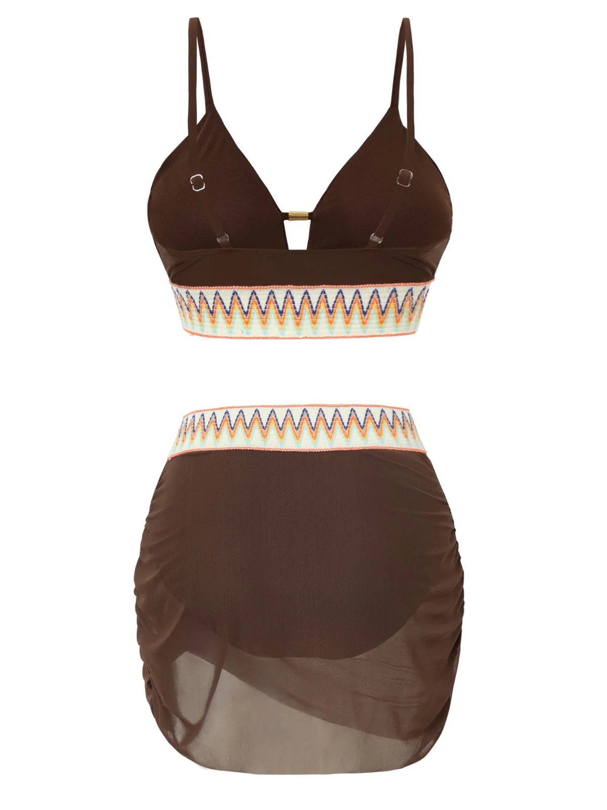 1940s Chevron Mesh Patchwork Tankini Set - Image 5