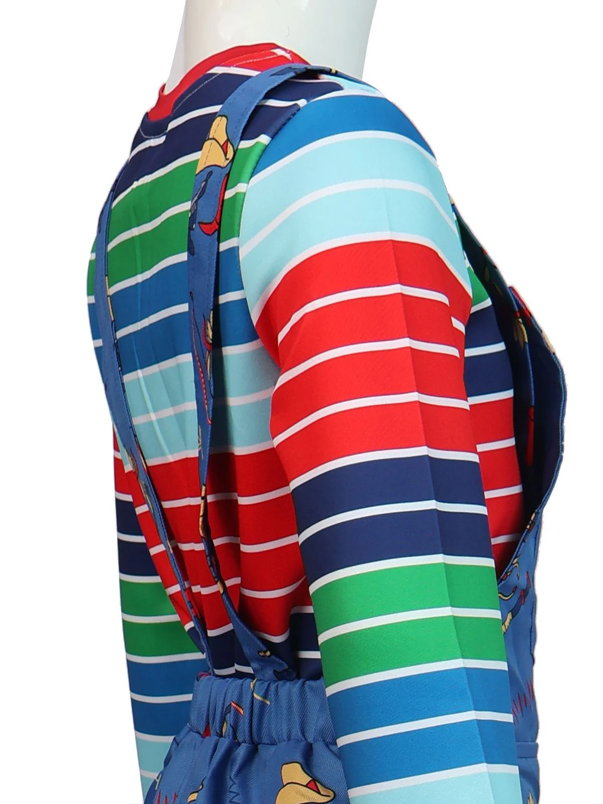 1940s Chucky Doll Striped Dungarees Cosplay Set - Image 5