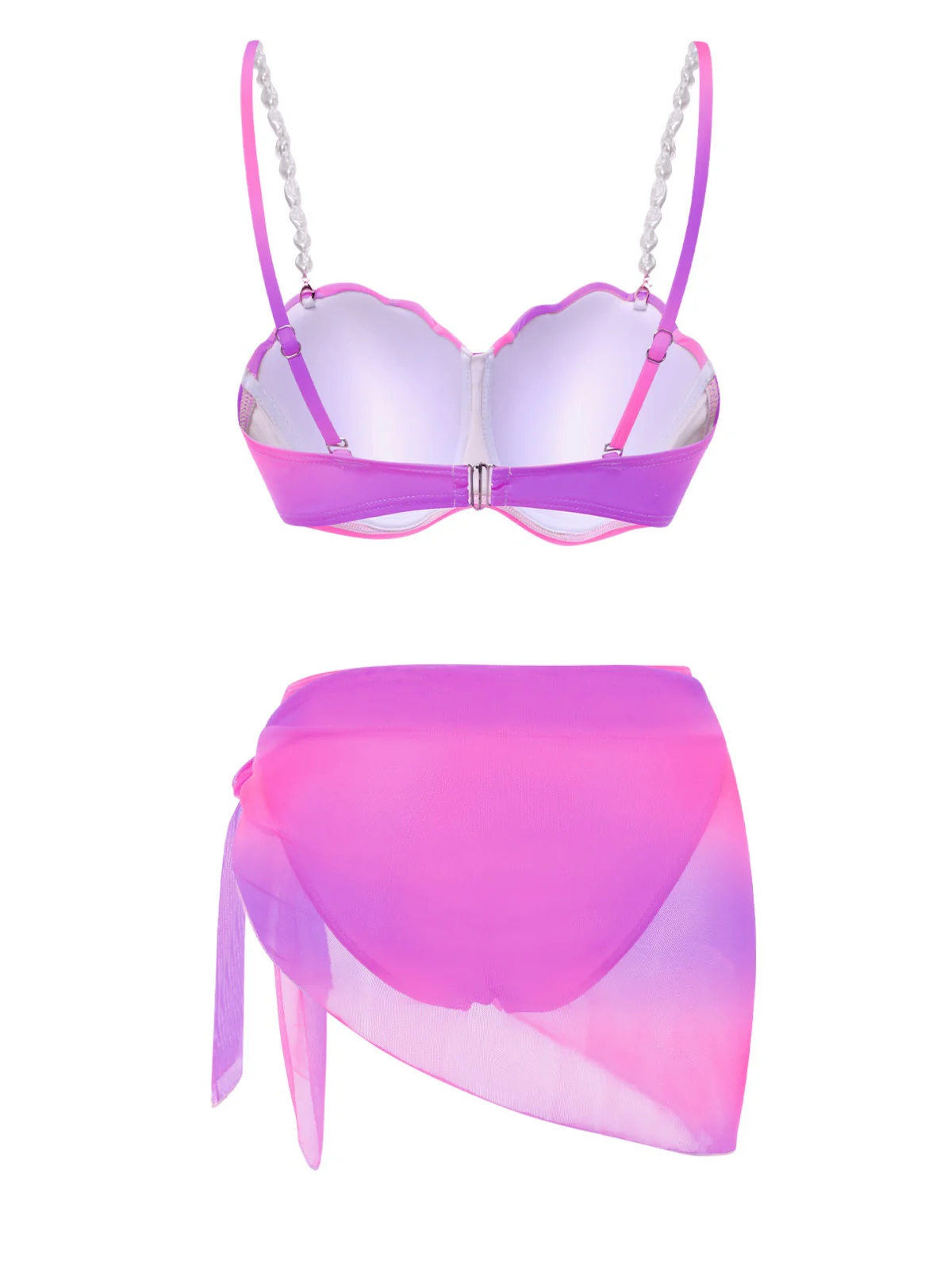 1940s Color Gradient Shell Bikini Set & Cover-Up - Image 2