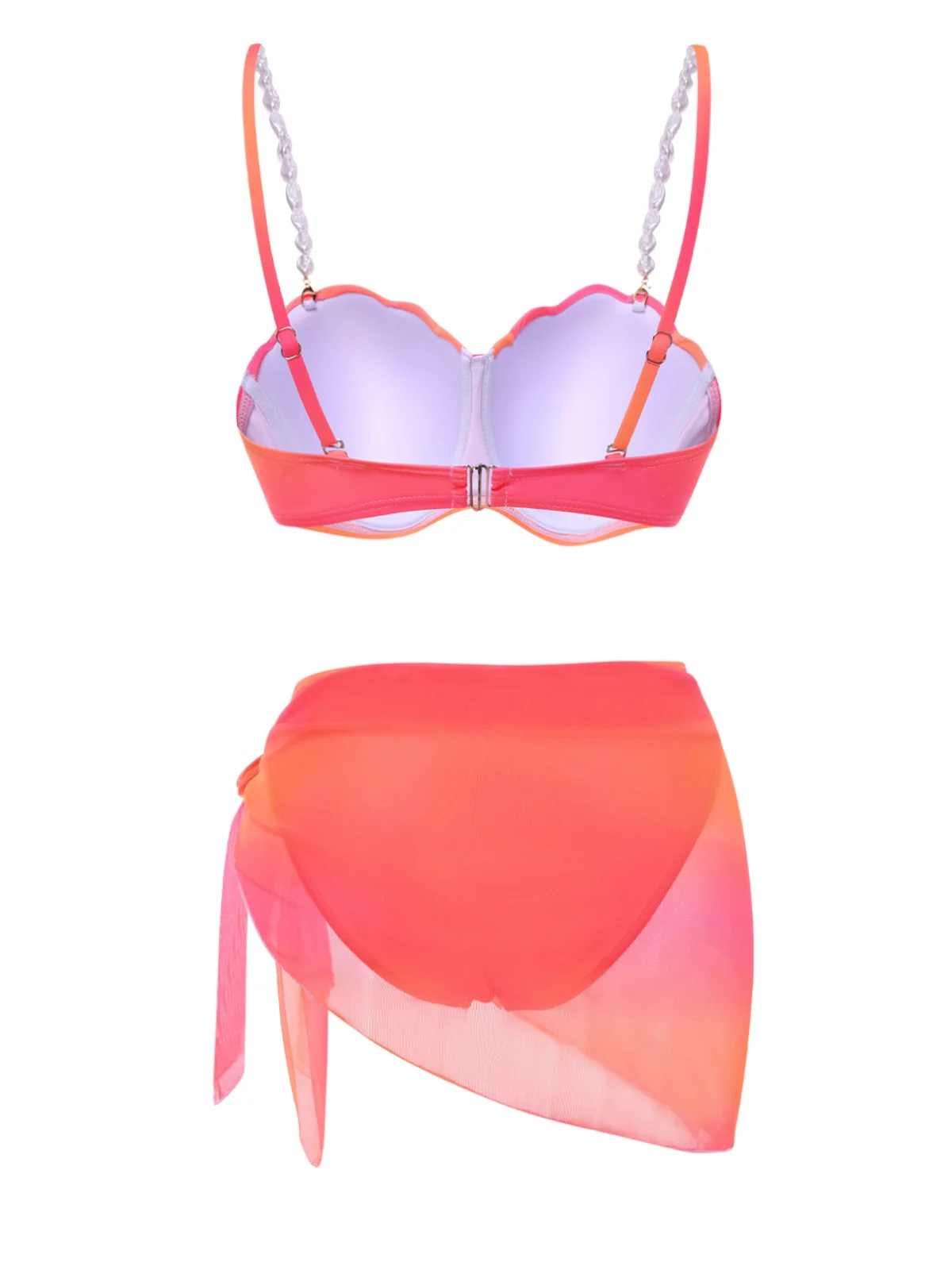 1940s Color Gradient Shell Bikini Set & Cover-Up - Image 5
