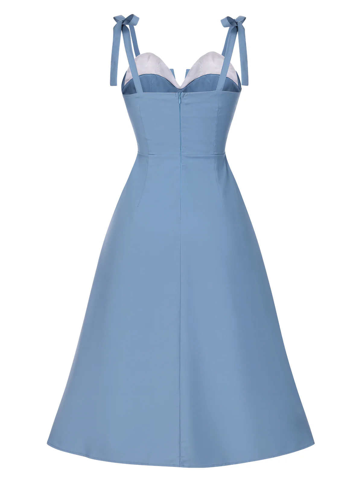 1940s Colorblock Spaghetti Strap Dress - Image 2