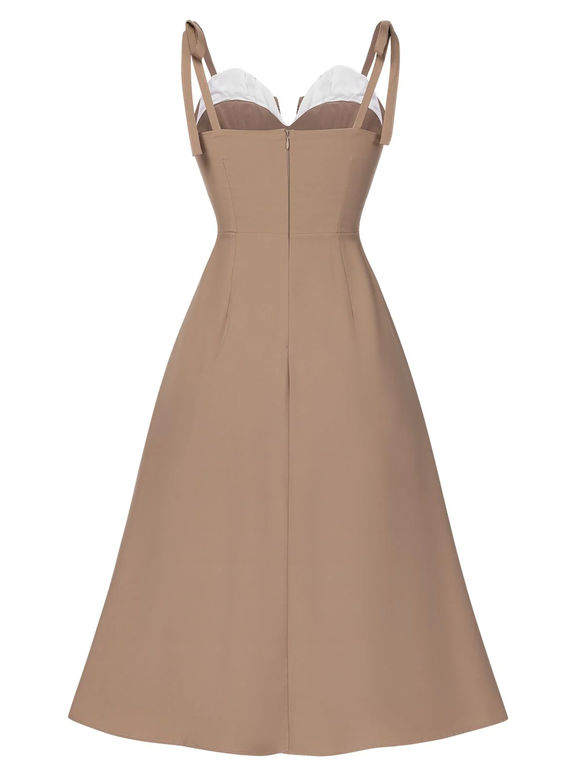 1940s Colorblock Spaghetti Strap Dress - Image 7