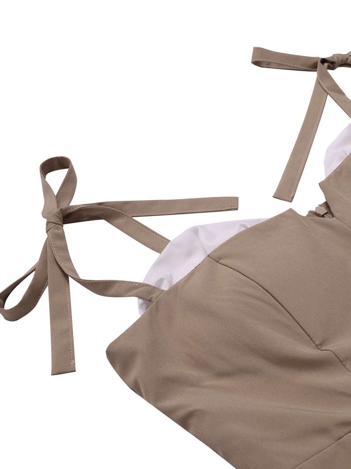 1940s Colorblock Spaghetti Strap Dress - Image 9
