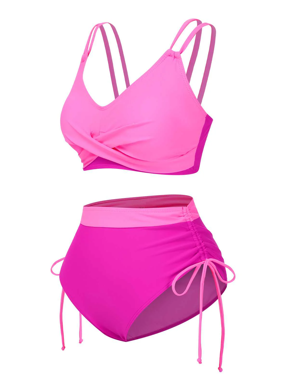 1940s Criss-Cross High-Waist Side-Tie Bikini - Image 2