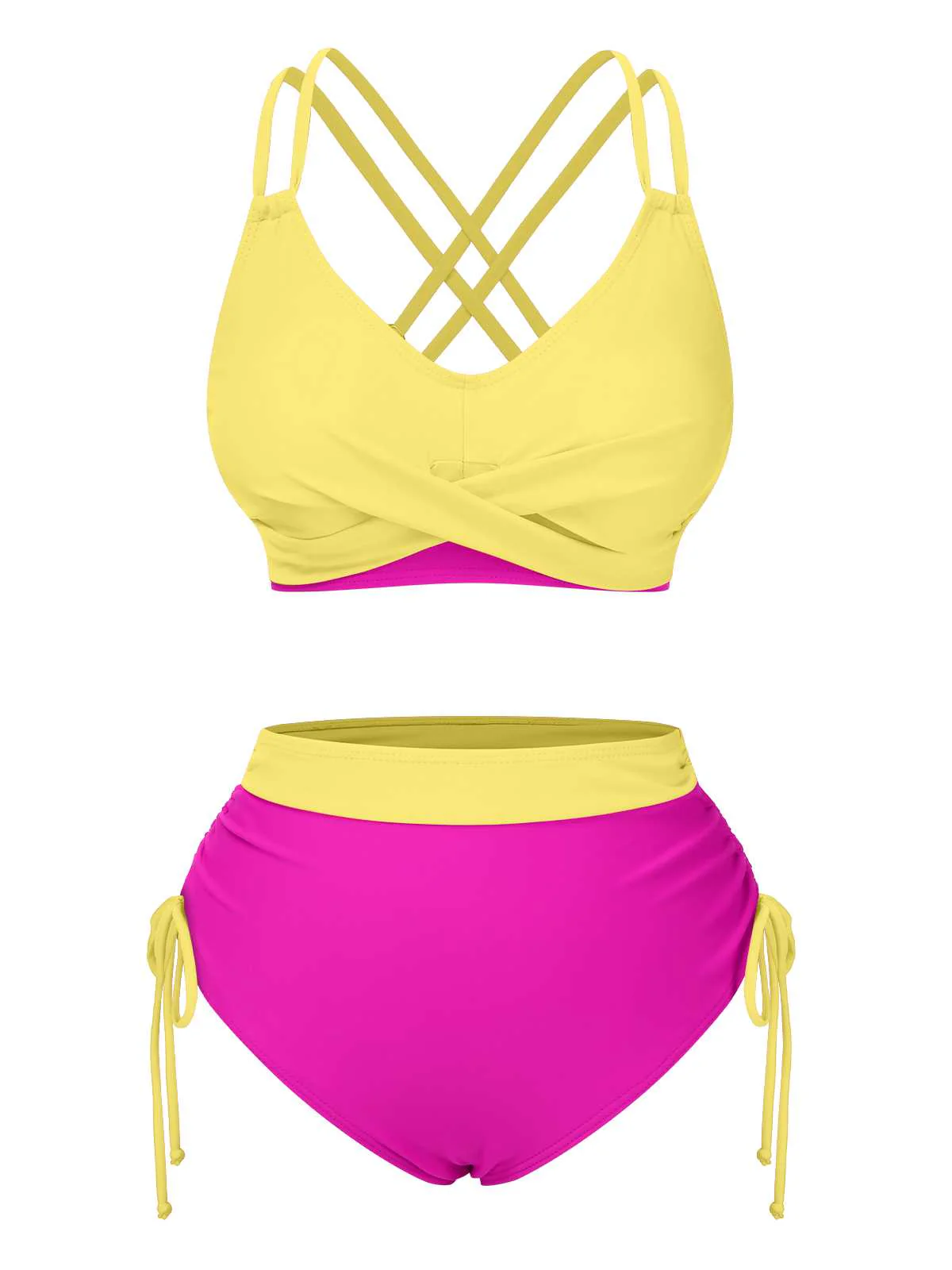 1940s Criss-Cross High-Waist Side-Tie Bikini - Image 5