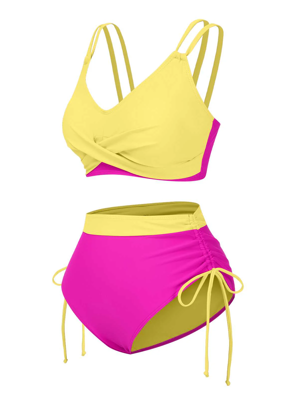 1940s Criss-Cross High-Waist Side-Tie Bikini - Image 6