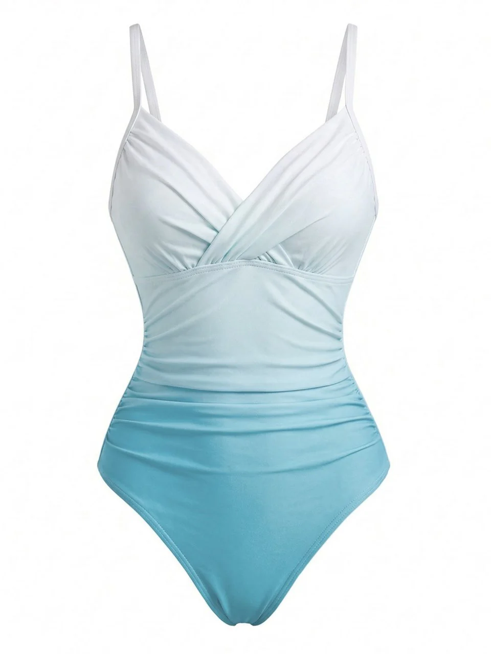 1940s Crisscross Gradient One-Piece Swimsuit - Image 2