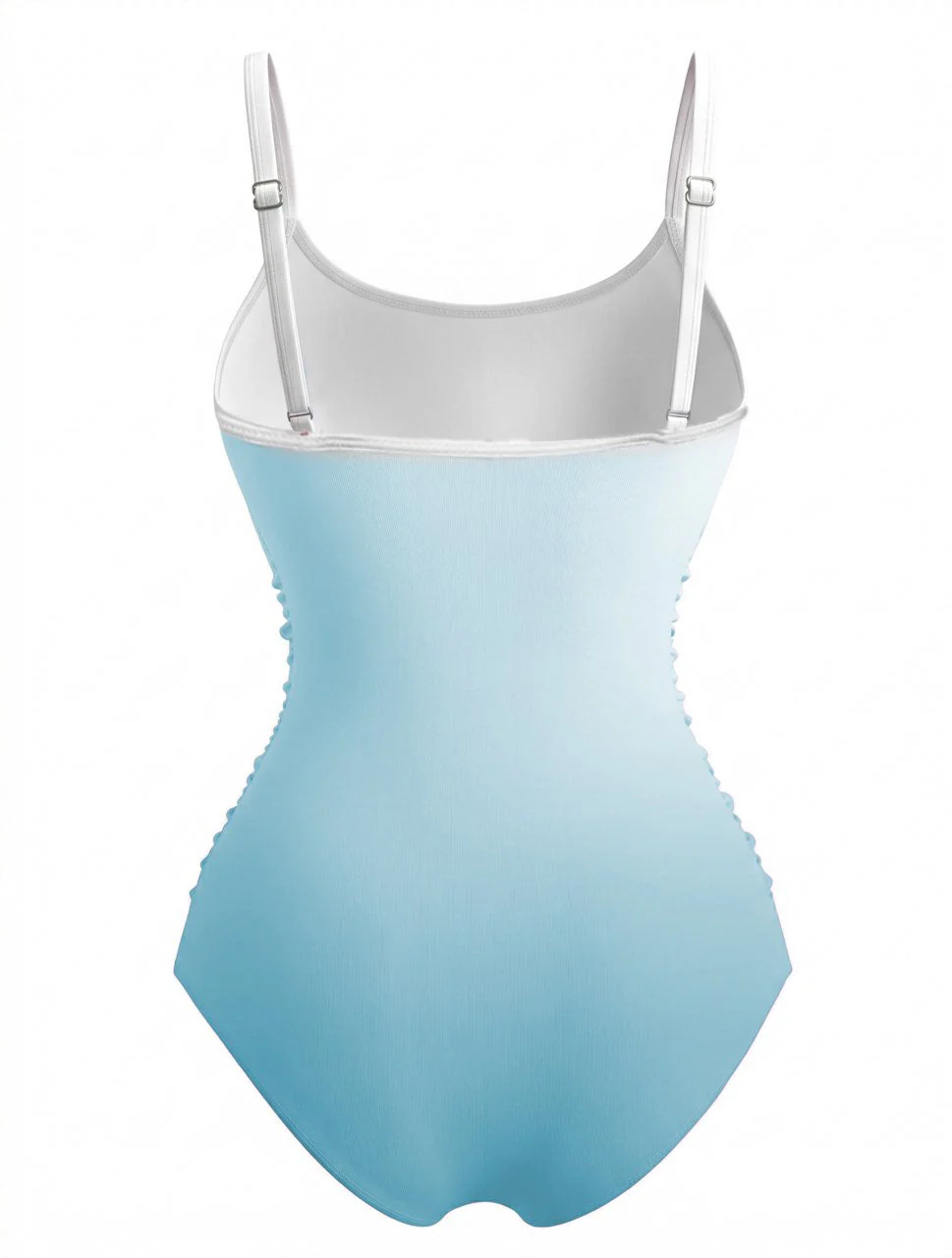 1940s Crisscross Gradient One-Piece Swimsuit - Image 3