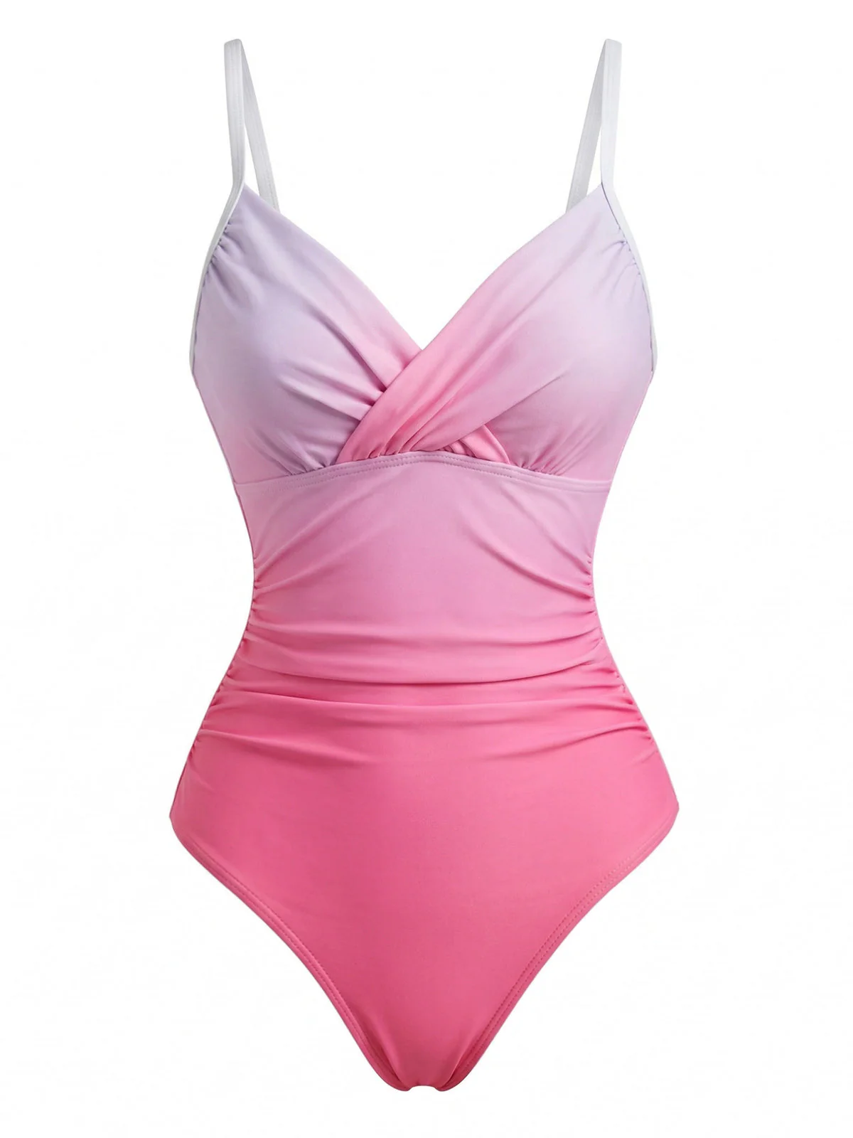 1940s Crisscross Gradient One-Piece Swimsuit - Image 4