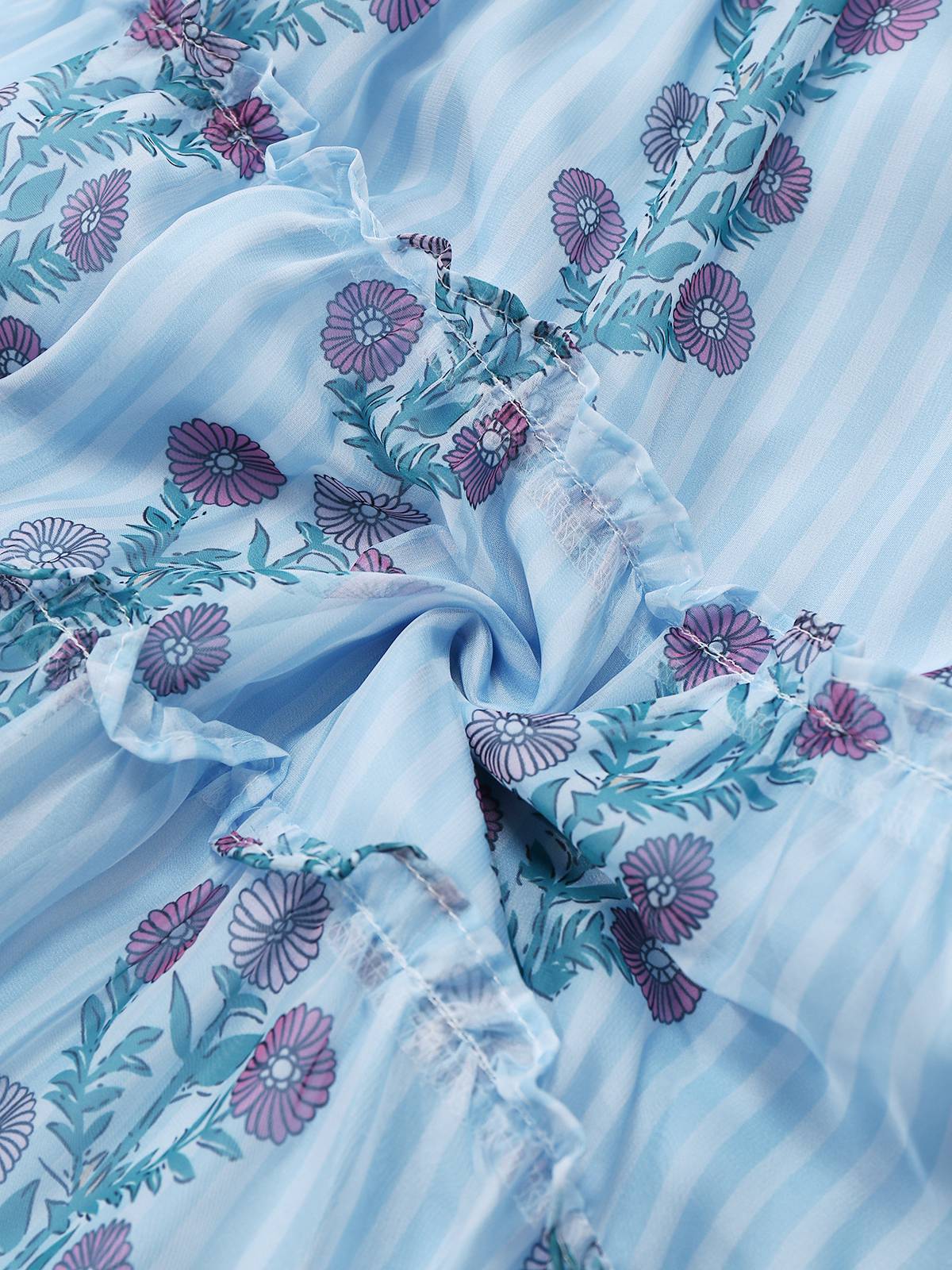1940s Daisy Mesh Patchwork Smocked Dress - Image 5