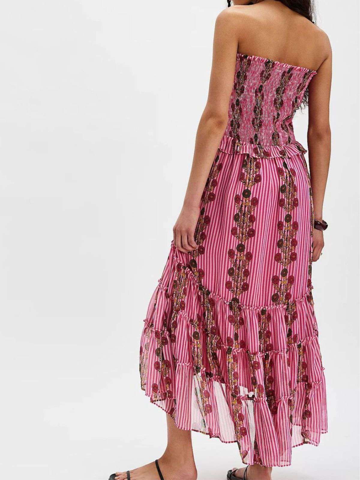 1940s Daisy Mesh Patchwork Smocked Dress - Image 7