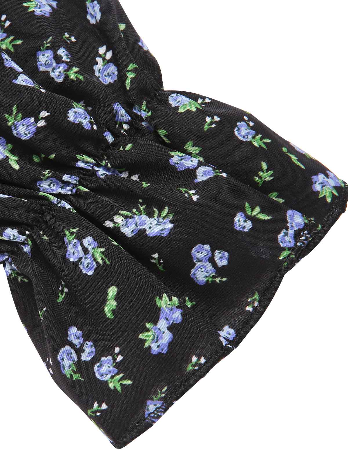 1940s Ditsy Floral Pleated Shirt Belted Dress - Image 4