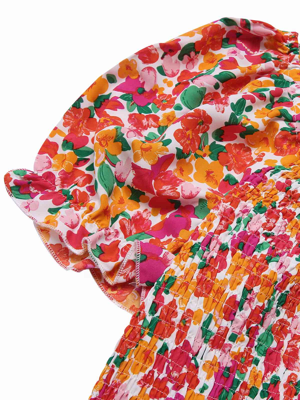 1940s Ditsy Floral Puff Wrinkle Dress - Image 12
