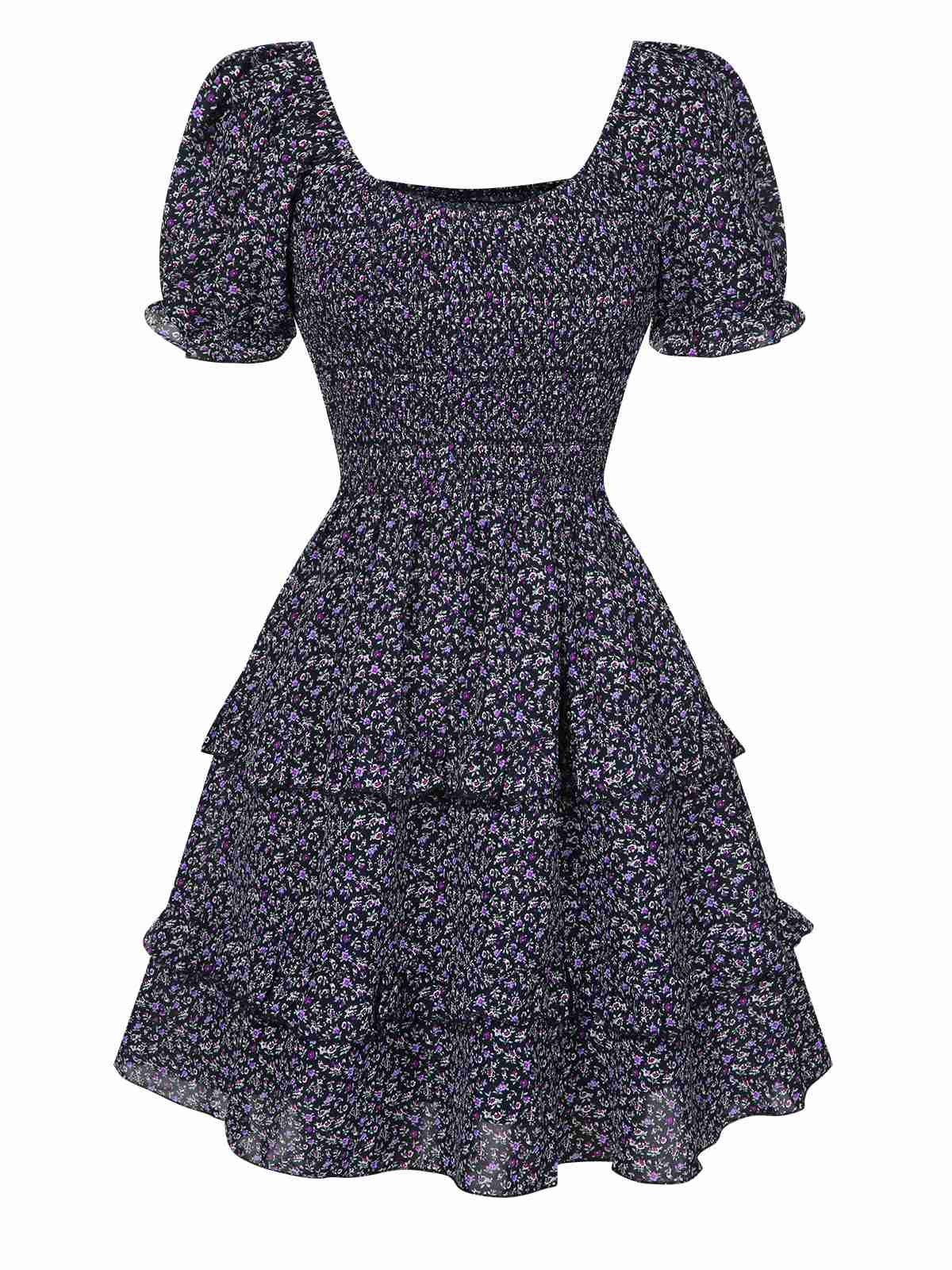 1940s Ditsy Floral Puff Wrinkle Dress - Image 14