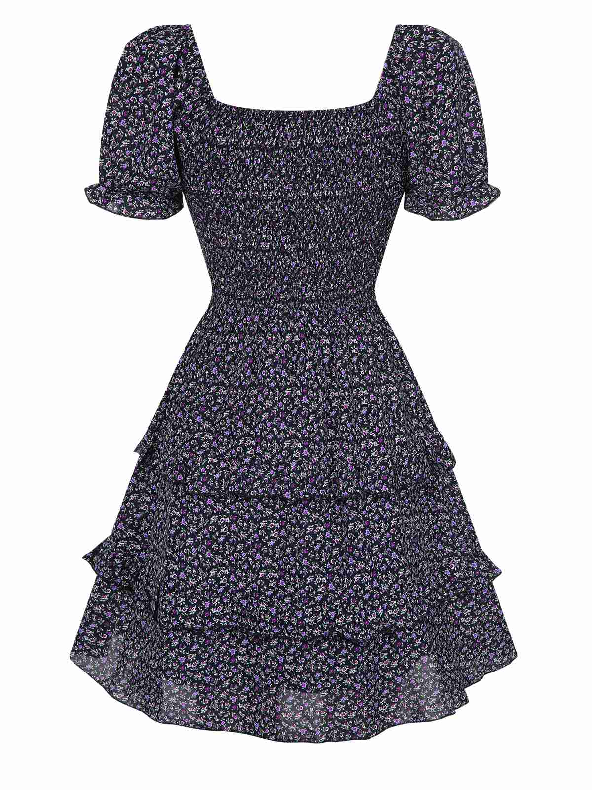 1940s Ditsy Floral Puff Wrinkle Dress - Image 15