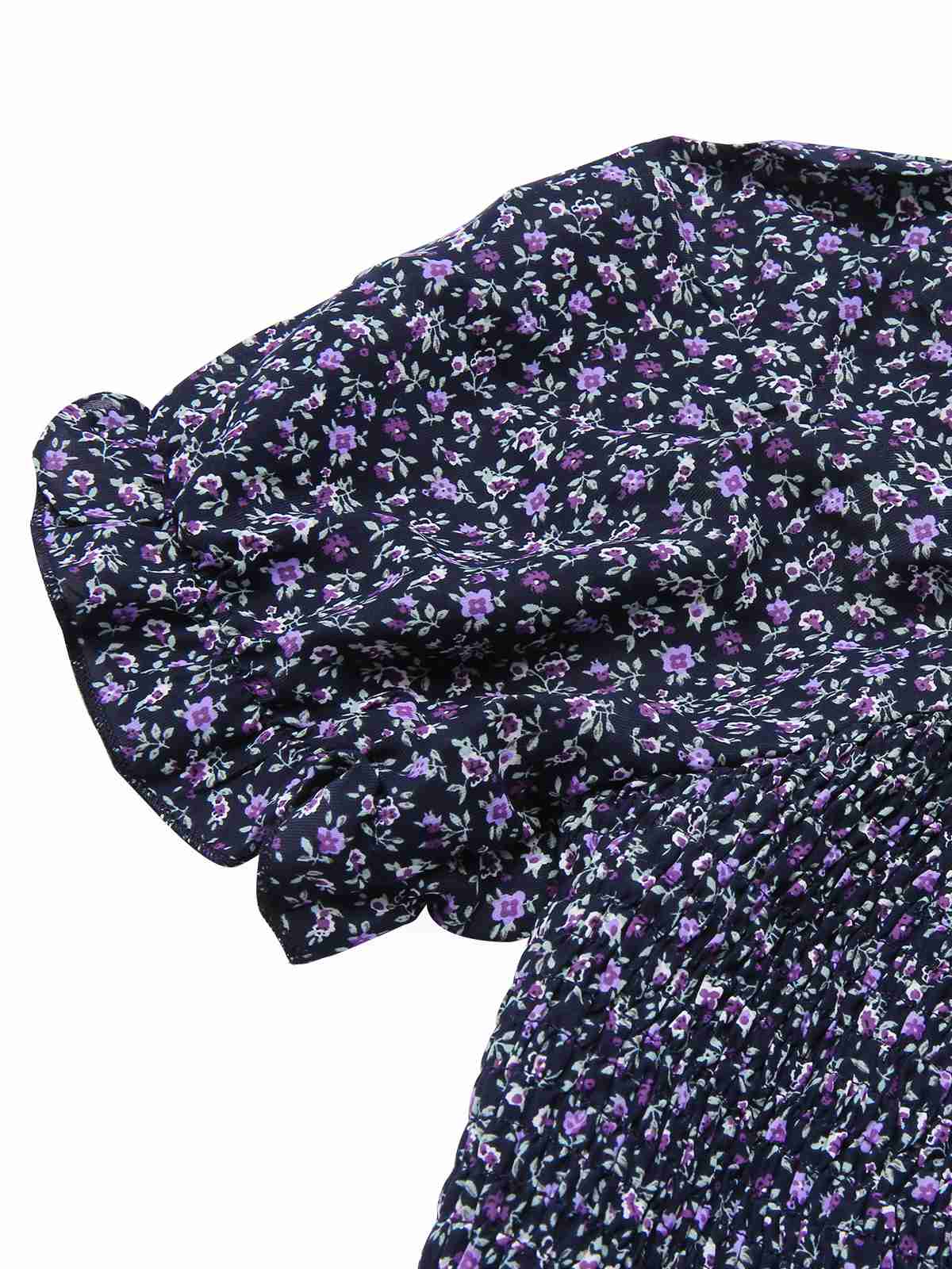 1940s Ditsy Floral Puff Wrinkle Dress - Image 17