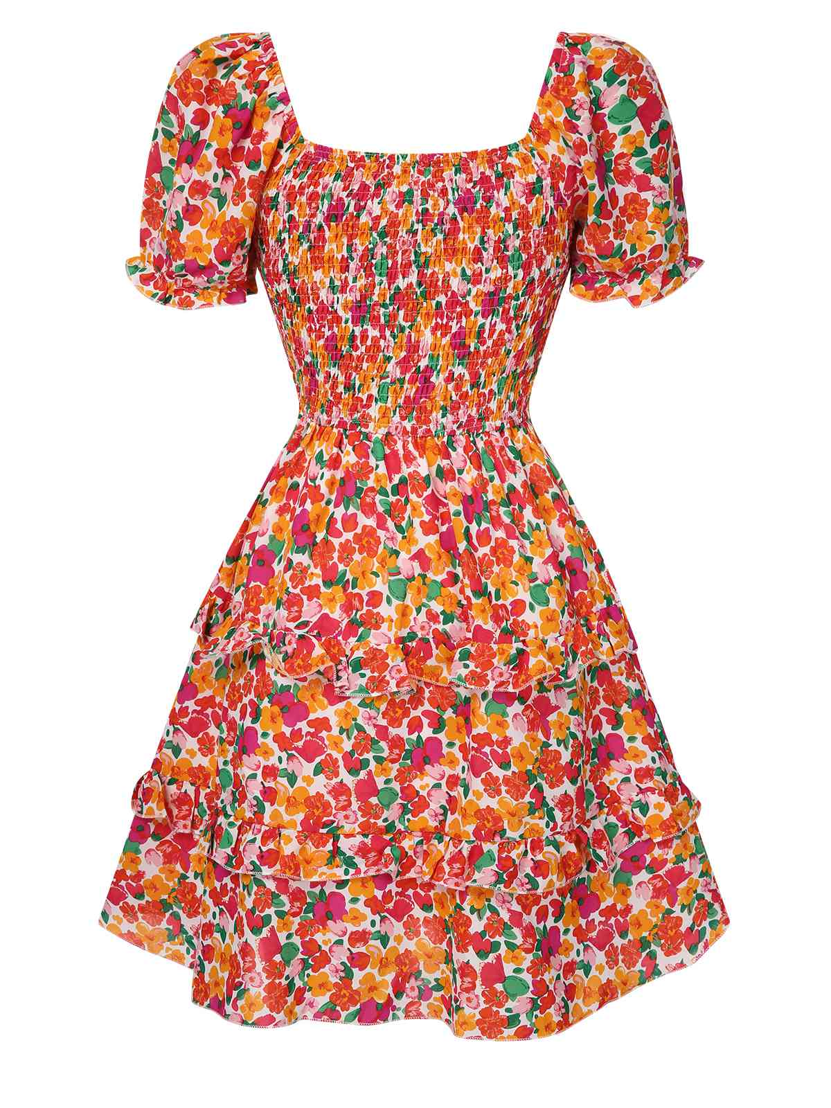 1940s Ditsy Floral Puff Wrinkle Dress - Image 9