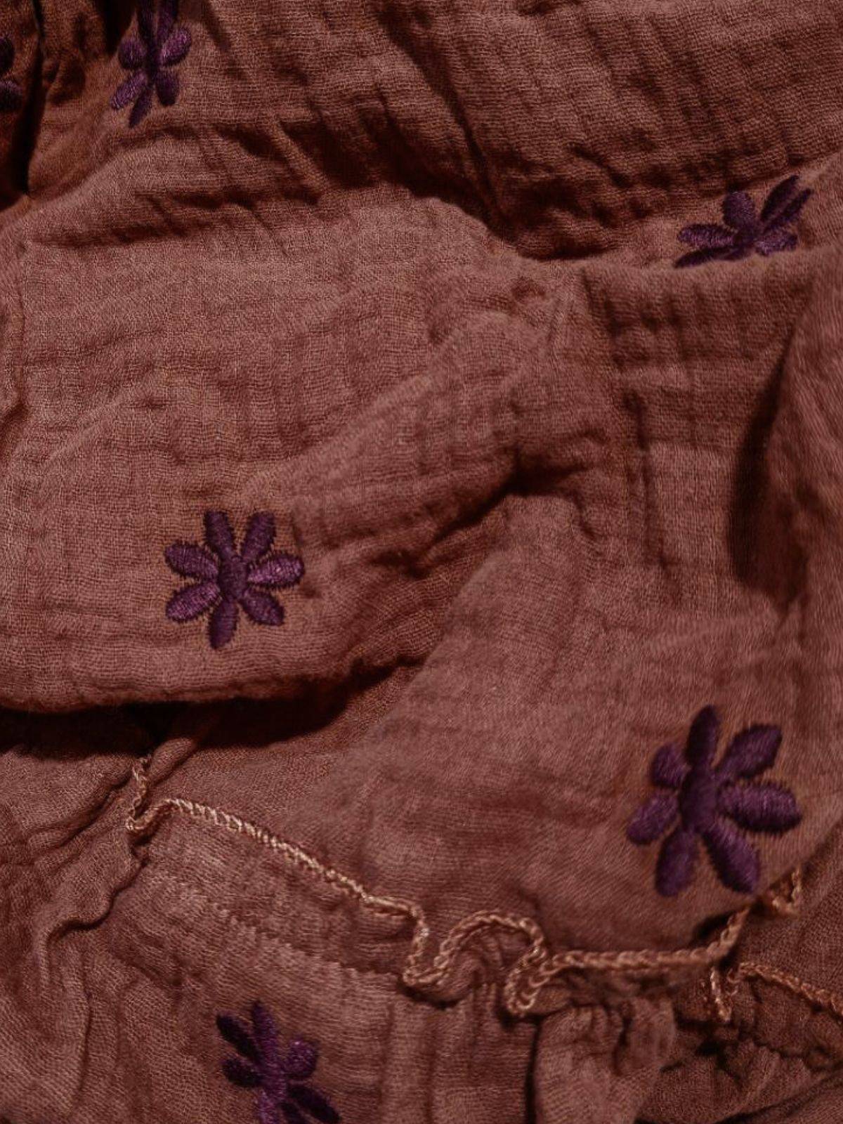 1940s Embroidered Floral Lantern Sleeve Dress - Image 5