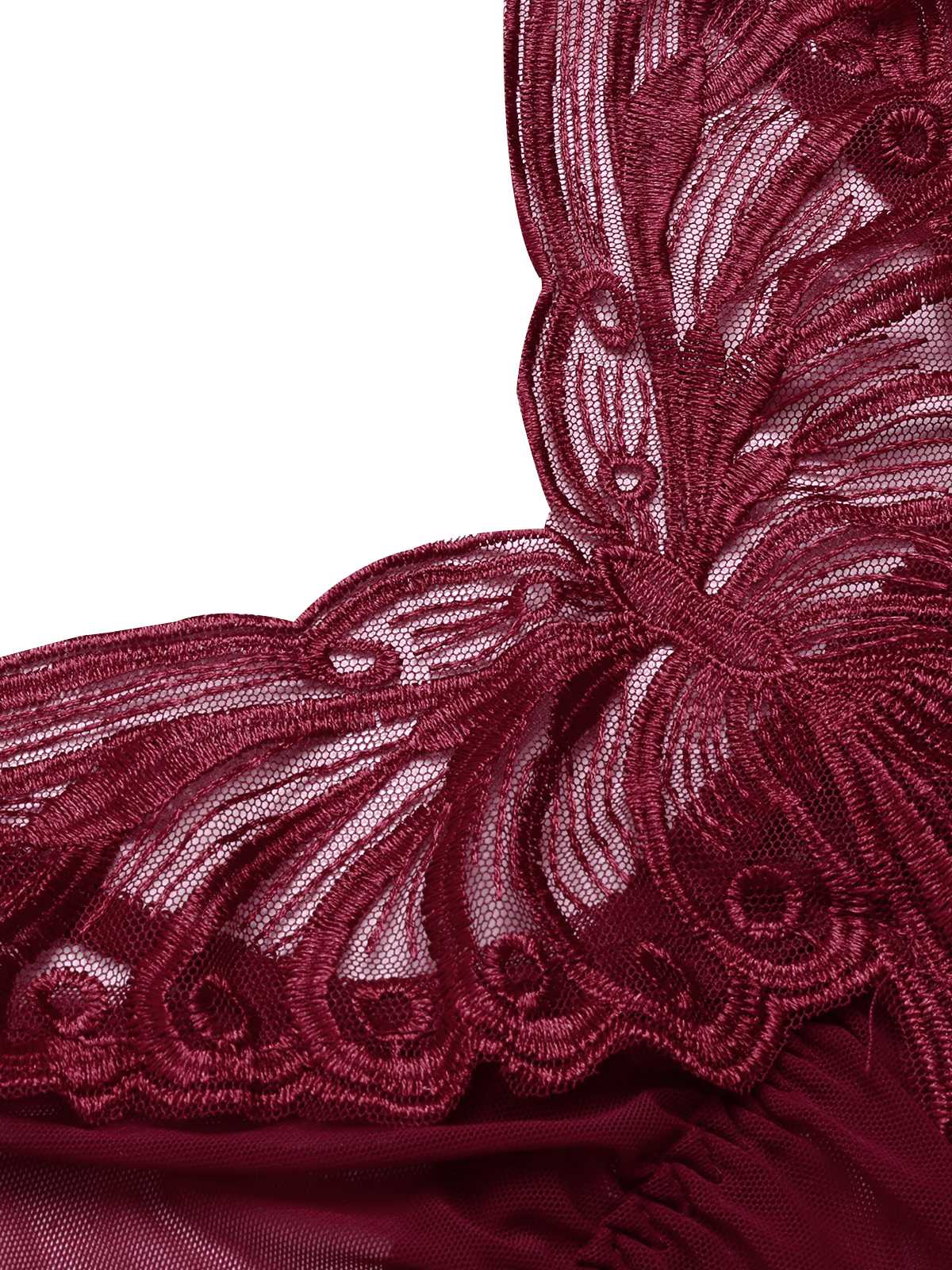1940s Embroidered Lace Butterfly Sheer Nightgown - Image 7