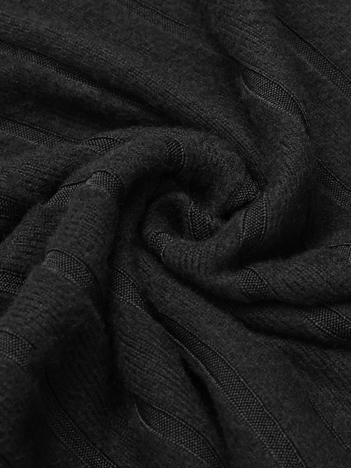 1940s Fleece Long-Sleeved V-Neck Ptachwork Blouse - Image 4