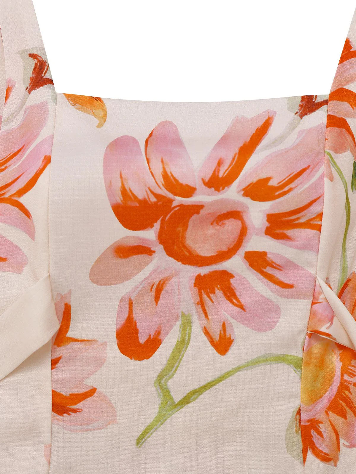 1940s Floral Backless Wide Strap Dress - Image 3