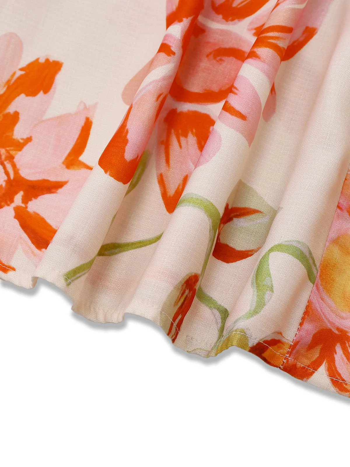 1940s Floral Backless Wide Strap Dress - Image 4