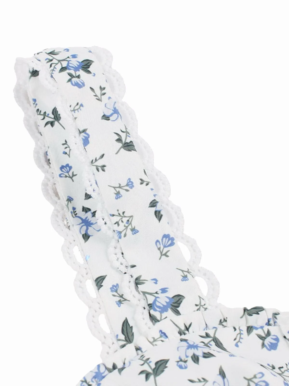 1940s Floral Lace-Up Wide Strap Dress - Image 11