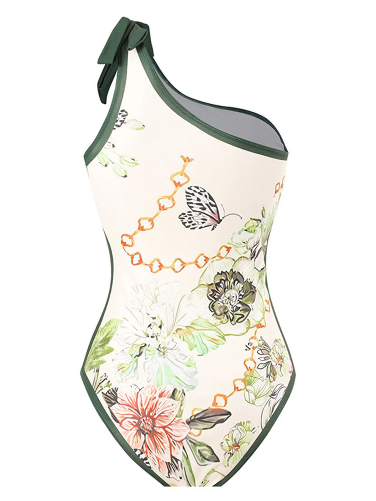 1940s Floral One Shoulder Swimsuit & Cover Up - Image 4