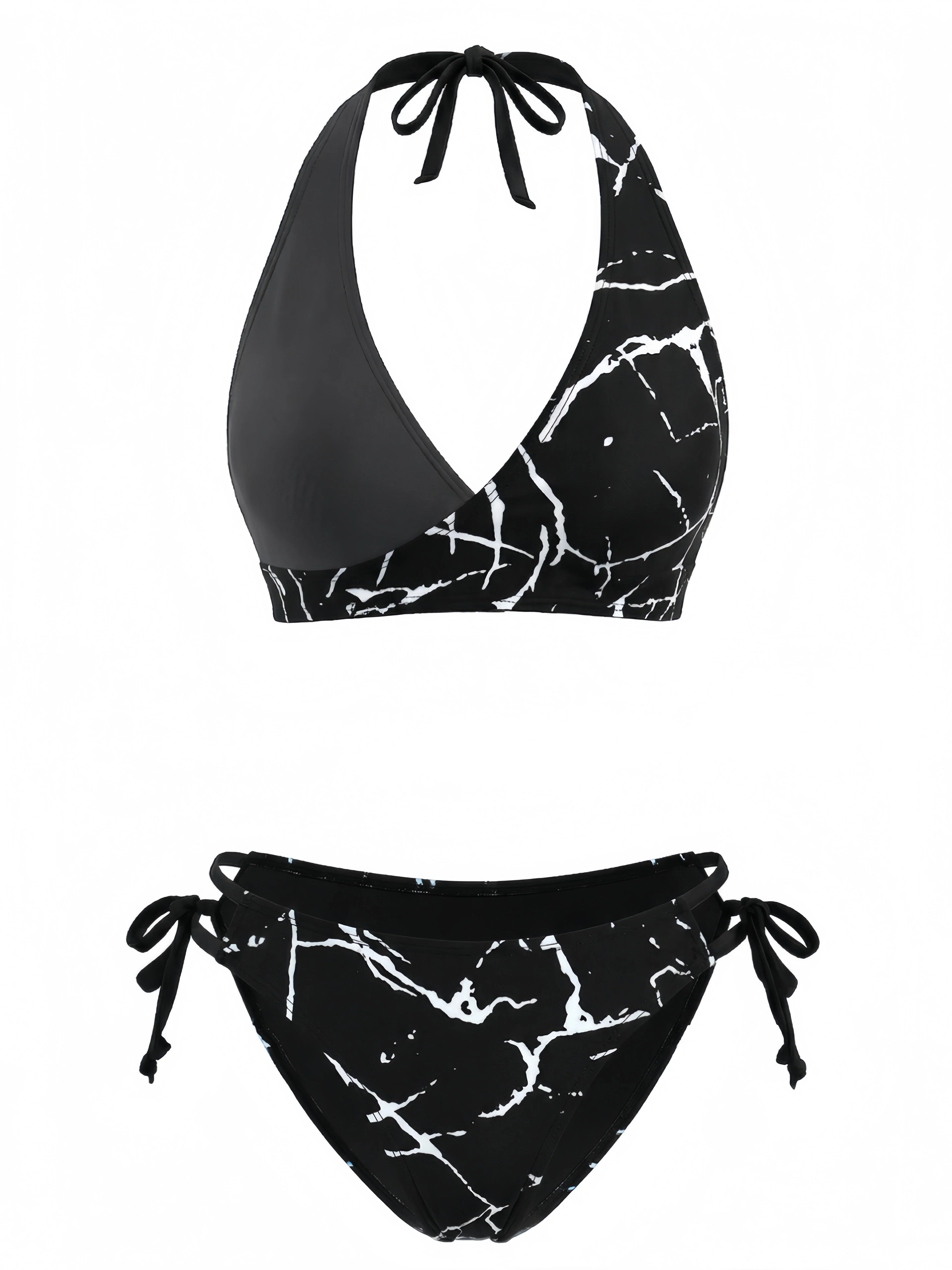 1940s Floral Print Halter Bikini Set - Image 10